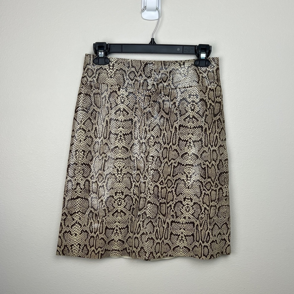 St Vincent Python Embossed Suede Skirt - image 2